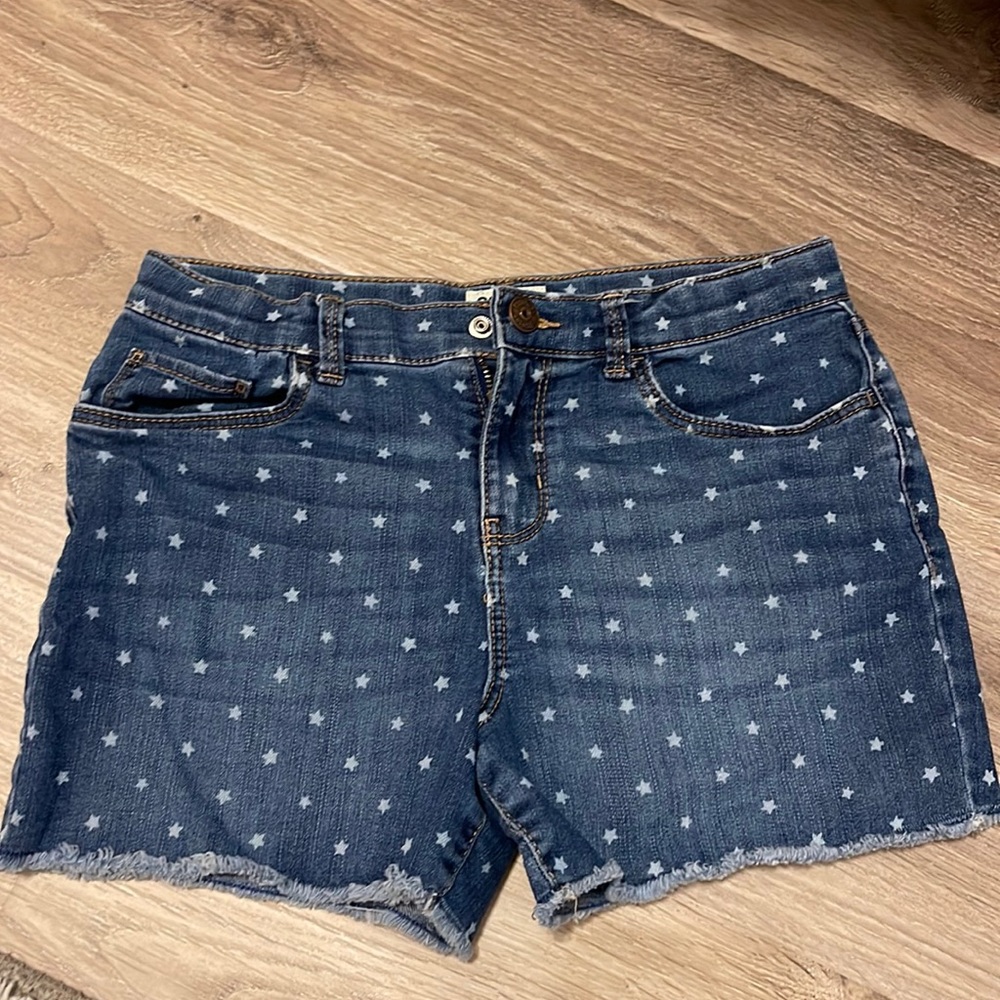 Stars stretch denim girls shorts
